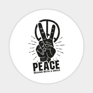 'Peace Begins With a Smile' Kindness Shirt Magnet